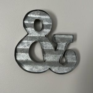 Galvanized Metal Wall Decor ‘&’ Sign